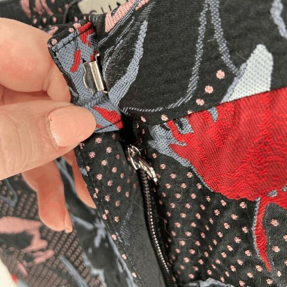 Suno Jacquard Womens Black white red Floral New Cropped Culotte Capri Trouser 8 - Picture 3 of 11